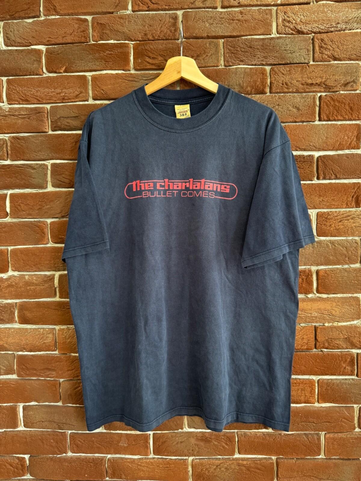 Vintage 90s The Charlatans Bullet Comes Brit Pop Band Tee XL Unisex T-Shirt M
