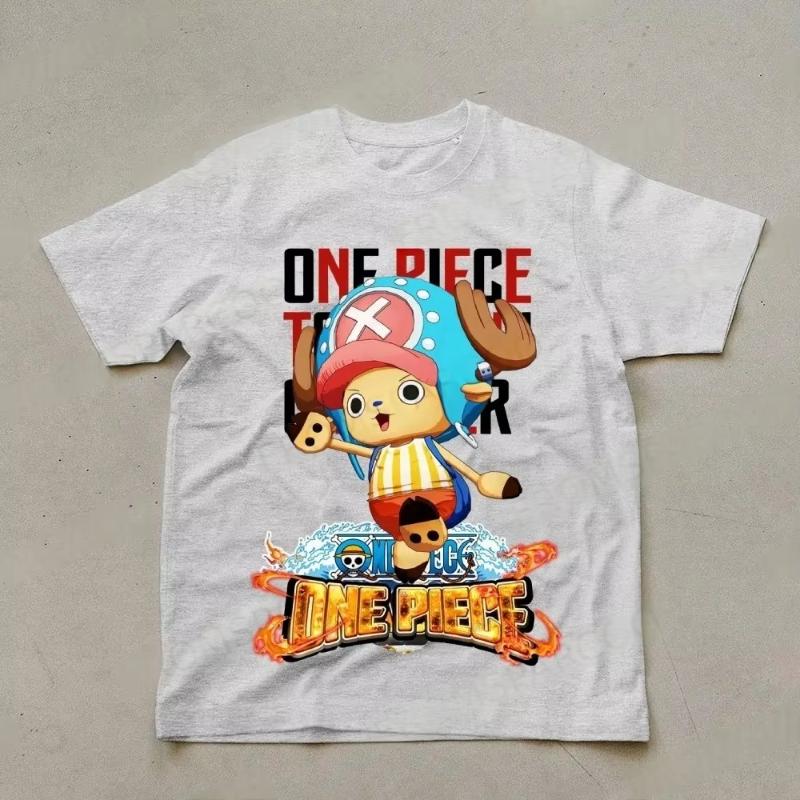 One Piece Mens Tshirt Tony Tony Chopper Summer Japan Anime Autumn Boys Children Shortsleeved Basic Punk ParentChild Outfit