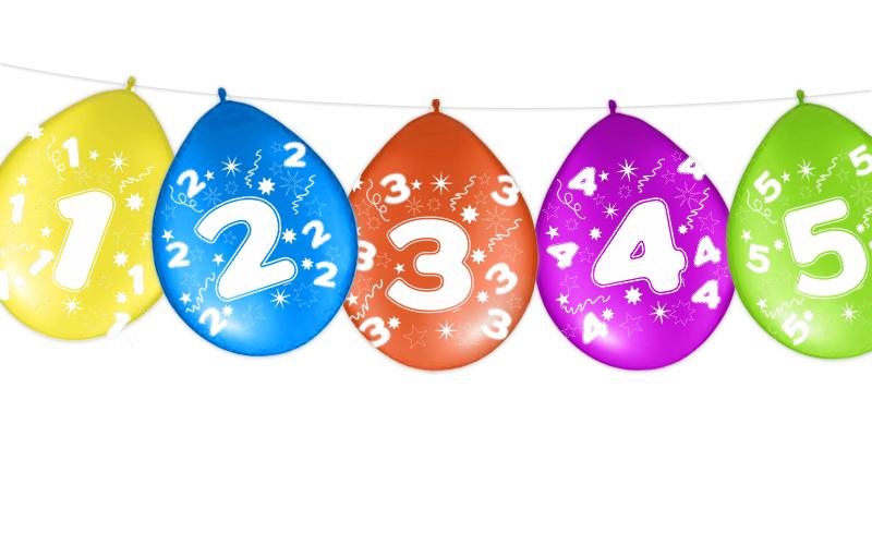 Balony Odwrotny Nadruk Cyfra 8 Osiem, 5 Szt