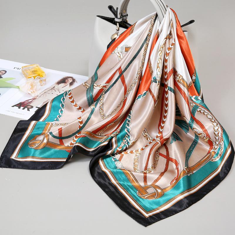 90 Square Scarves, Silk Scarves, Women's New Spring and Summer High-end Sense Versatile, Thin Scarves, Shawls Outside