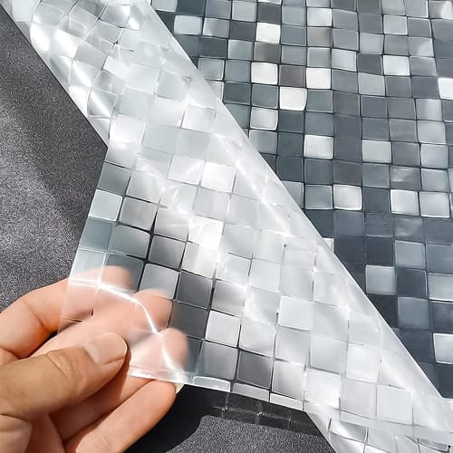 DUOFIRE 3D Privacy Screen, Window Film, Typhoon Protection, Shatterproof, Heat-Insulating, Blackout, UV Protection, Water-Repairable, Mosaic 014 (0.3m