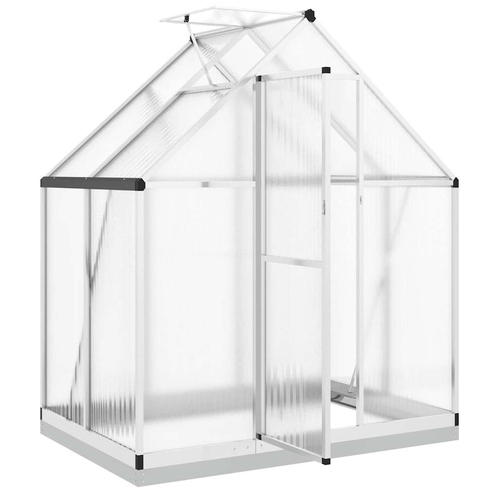 Greenhouse with Foundation Frame Silver 169 x 114 x 202 cm Aluminum
