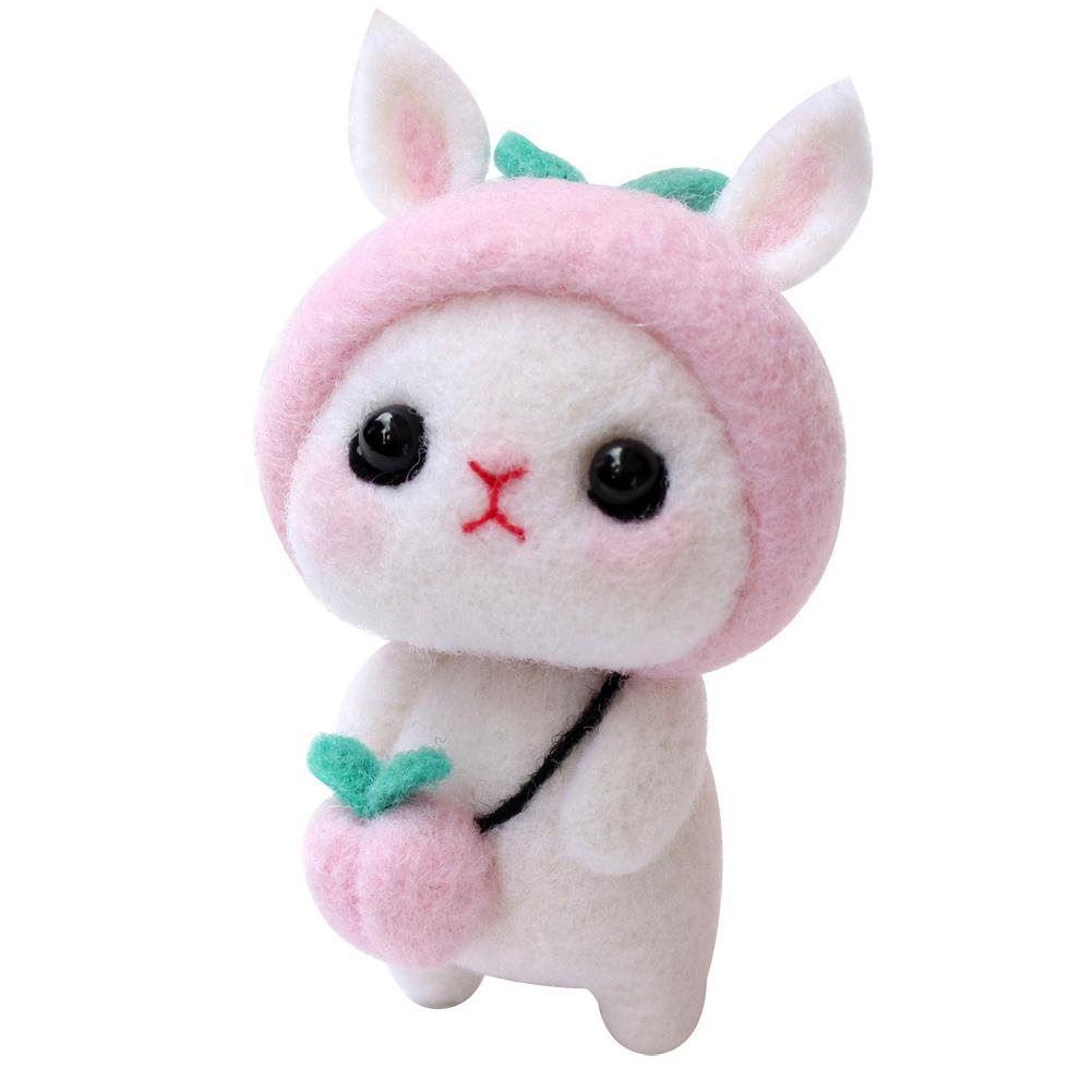 Non Finished DIY Felting Wool Rabbit Doll Handmade Craft Material Package Tools