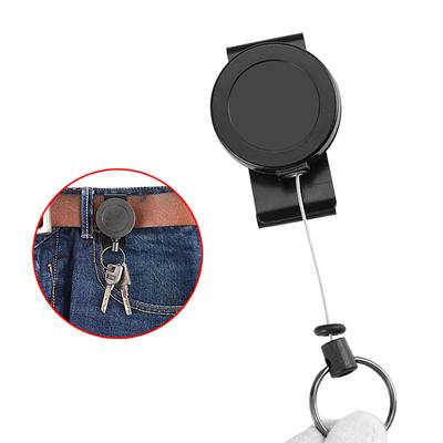 Rola retractabilă pentru ecuson cu breloc, cu clip carabină multitool, inel de chei rezistent, șnur din cablu de oțel, etichetă de nume, papetărie