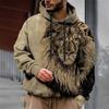 2024 New Men's Hoodie Factory Direct Sales Heat Transfer Printing Animal Print Loose Hooded Hoodie Men's Hoodie