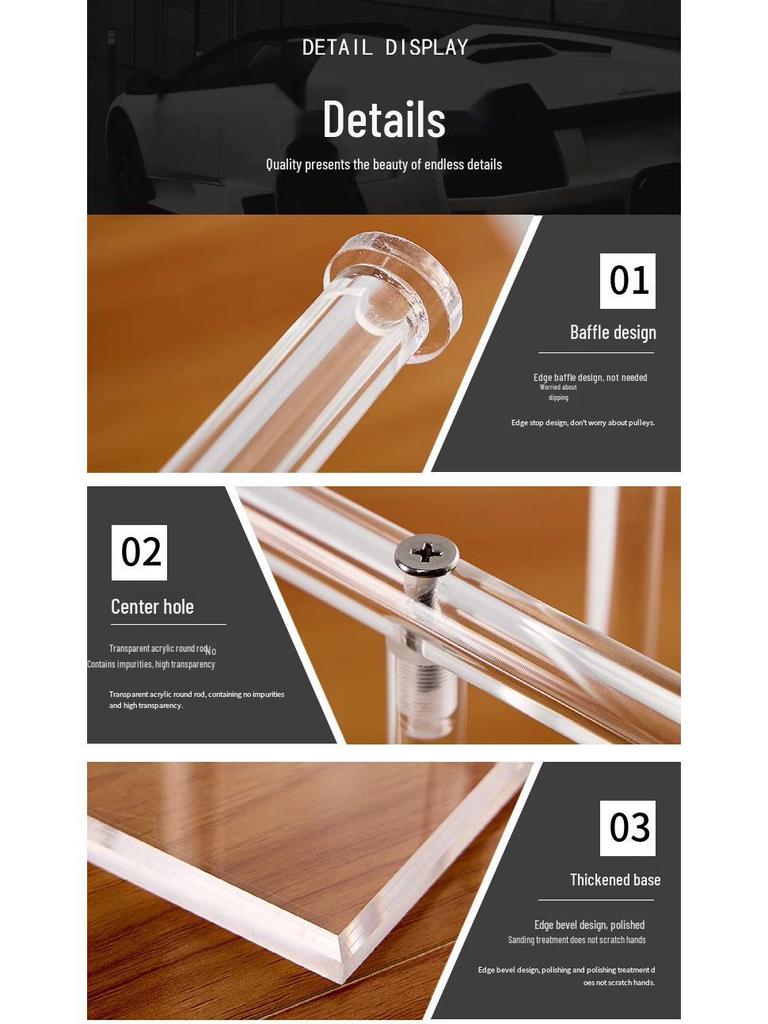 High-End Transparent Jewelry Display Stand for Bracelets, Necklaces, Bangles, and Watches.