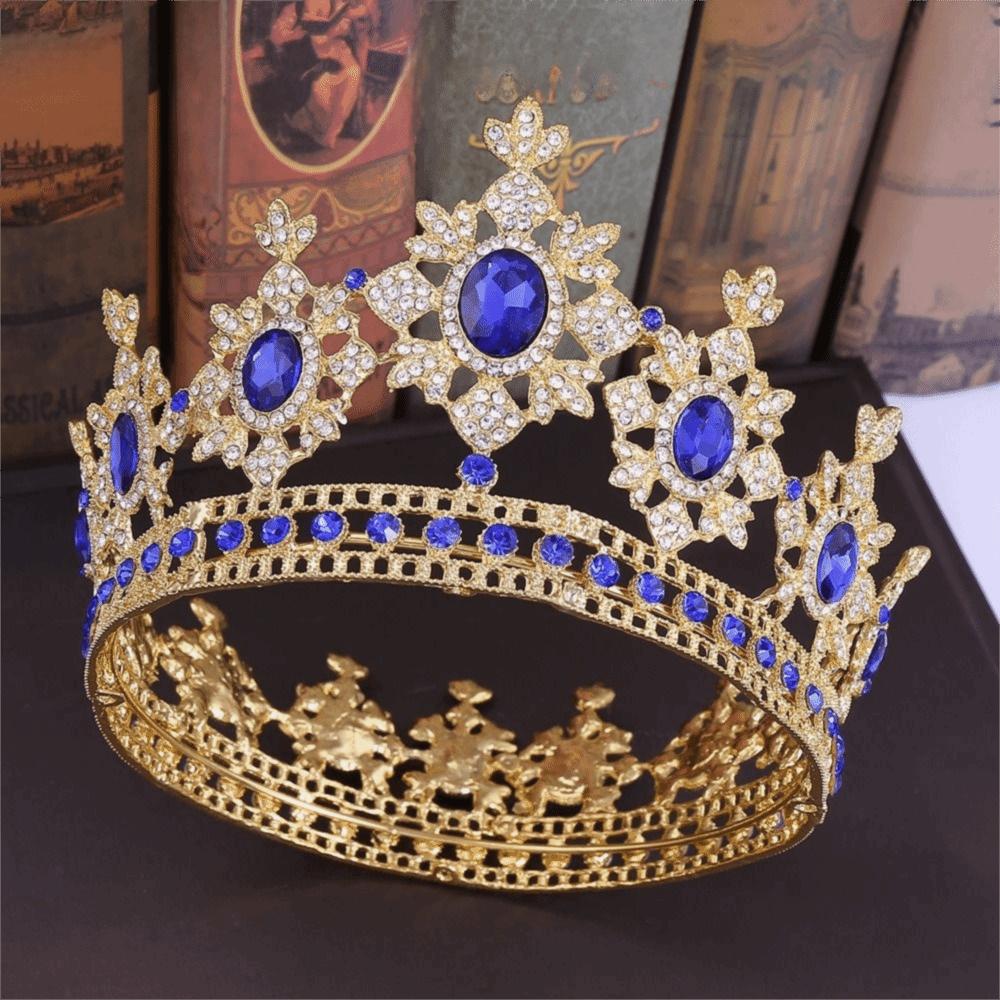 Luxury Vintage Tiara Crowns Sparkling Crystal Rhinestone Crown  Queens King