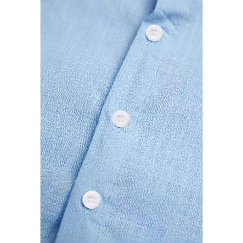 Hawaiian Men's Cotton Linen Sleeveless Beach Shirt