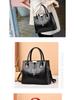 Women's Large Capacity Bright Leather Handbag - 2025 Autumn/Winter Stone Pattern Shoulder Bag