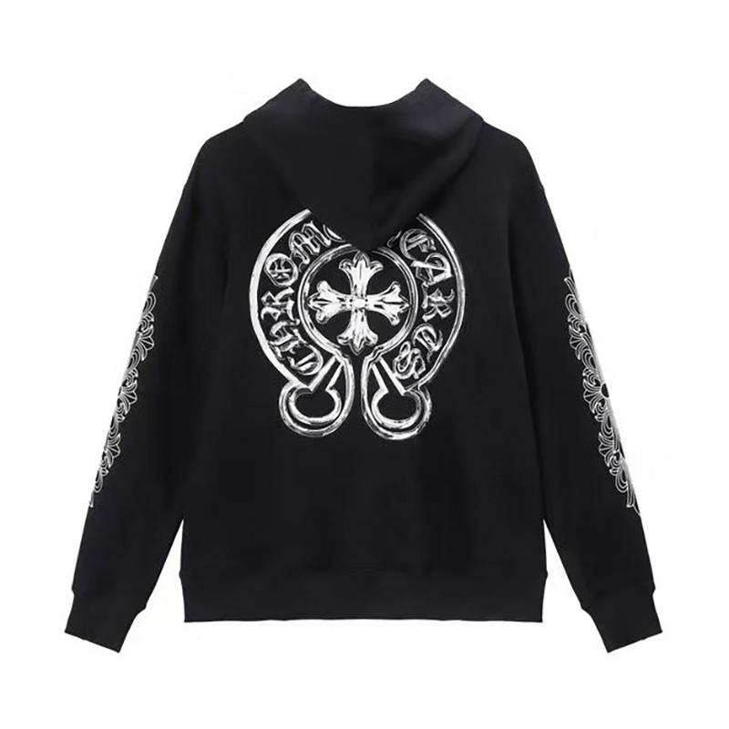 823 CHROME HEARTS 2025 Høst og Vinter Ny Pluss Størrelse Klassisk Stil Logo Hettegenser, Egnet for Par å Bruke