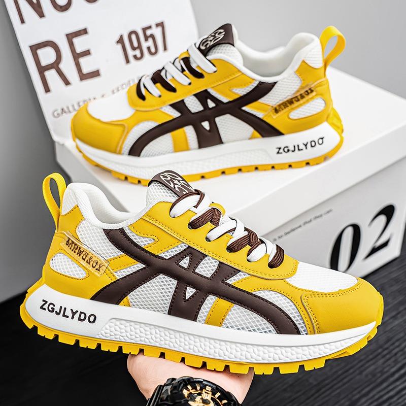 Herrenschuhe Sommer Netz atmungsaktiv lässige Sportschuhe Student vielseitig dicke Sohle höhenverstellend Papa Schuhe