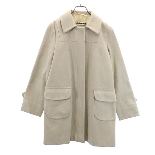 JIL SANDER Made in Italy Cashmere wool blend half coat 34 Beige Women Used