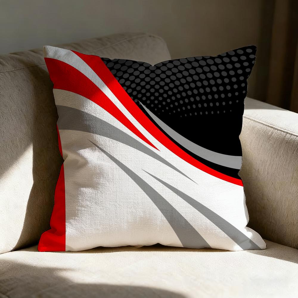 Moderne Rode Zwarte Kleur Kussensloop kussensloop, dubbelzijdig bedrukt, bankkussen, slaapkamer hoofdeinde kussen 30x30cm