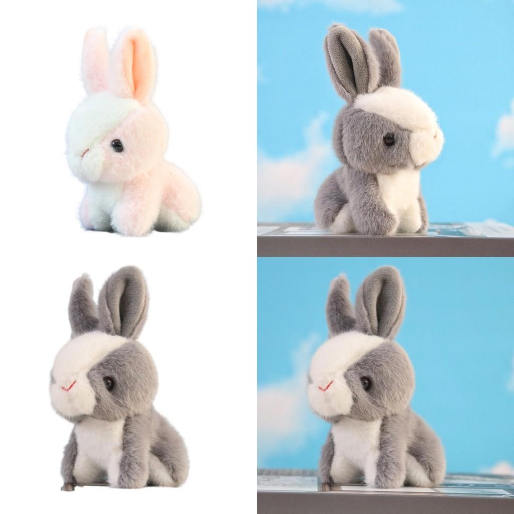 Cute Plush Bunny Keychain Pendant Fluffy White Rabbit Doll Backpack Decoration Gift For Girls
