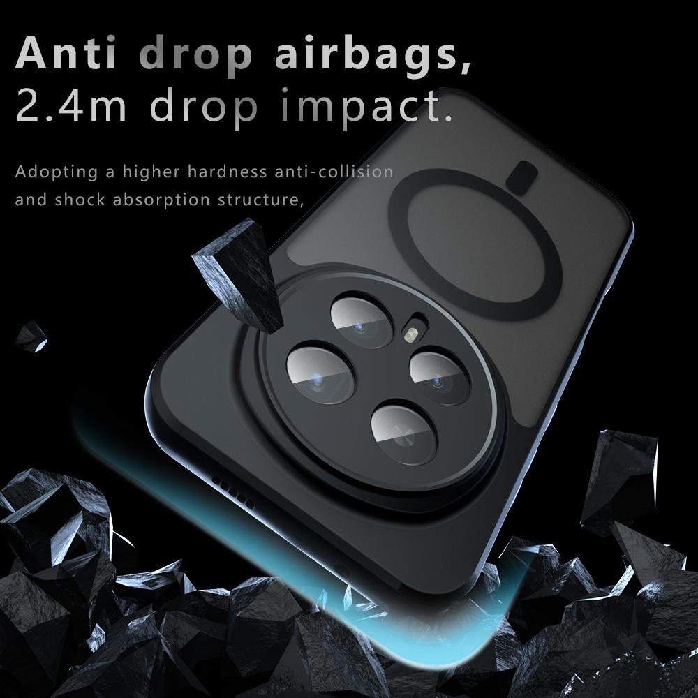 Case For Honor Magic 8 Pro Magnetic Wireless Charging Soft TPU Frame Hard Plastic Translucent Matte Shockproof Phone Back Cover