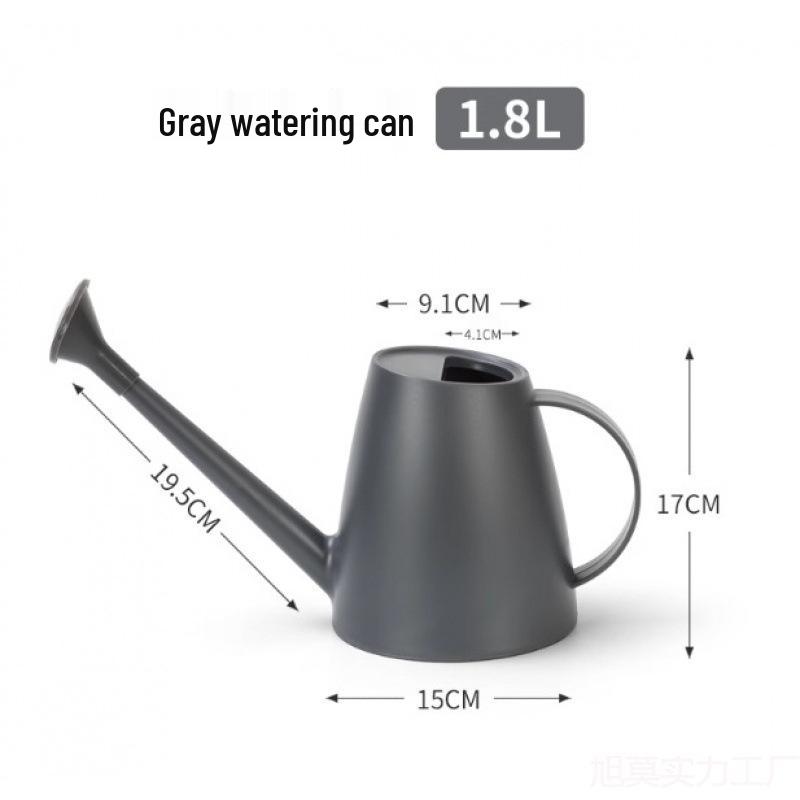 Macaron White Long Spout Watering Can: Resin, Durable, Dual-Purpose for Flowers & Vegetables.