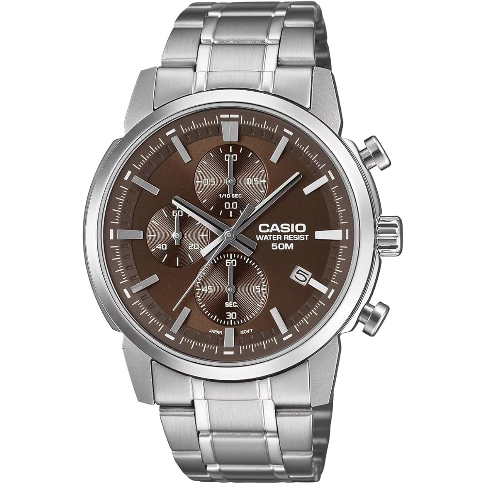 

Casio Standard Men s Quartz Watch 1/10 Second Chronograph Brown MTP-E510D-5AV