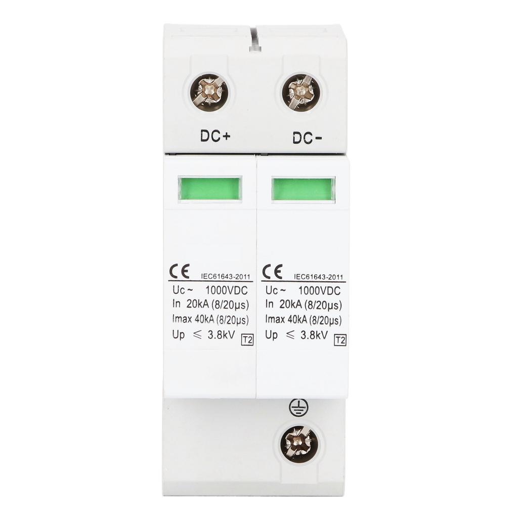 DC 1000V 40KA Surge Protector Arrester Protective Device for Photovoltaic Power System White 2P