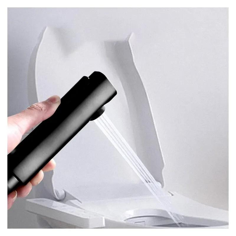 Combinație de pistol de pulverizare Însoțitor de toaletă din oțel inoxidabil, control dublu, comutator independent, supapă unghiulară, supapă de distribuție a apei