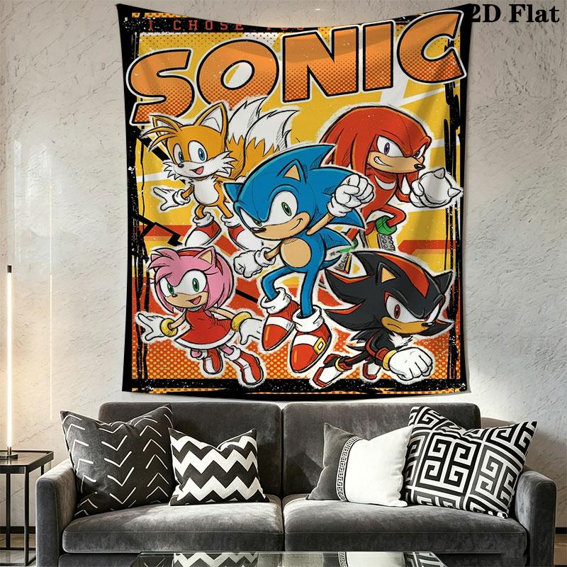 Hedgehog Sonic Soar Wall Hanging Printed Fabric Blanket Decorative Tapestries for Bedroom Living Room Home Decor