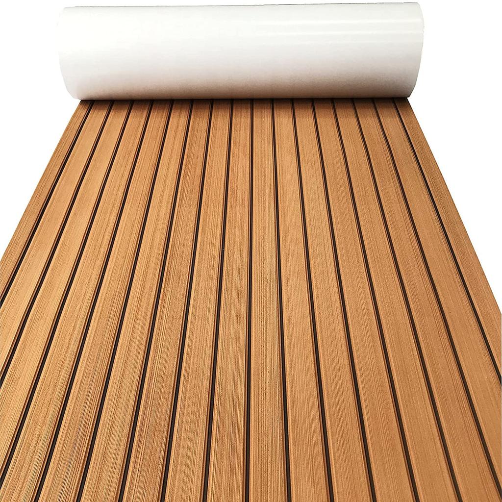 Boat Flooring Eva Foam Mat Deck Sheet Marine Yacht Teak Decking Sheet Adhesive Carpet Decking Pad Anti-Skid 2400x450x6MM
