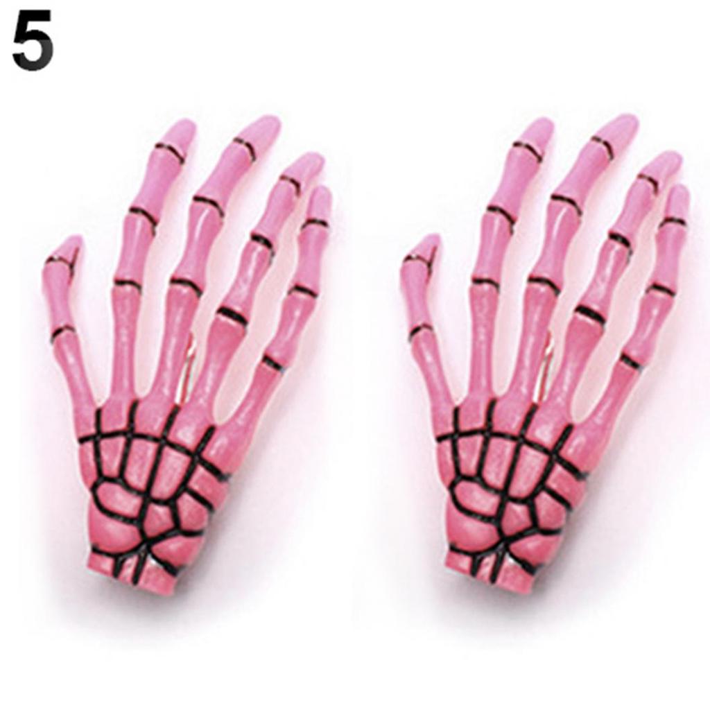 Modische Punk-Schädel-Pfoten-Haarnadel, übertriebener Totenkopf-Knochen-Handkrallen-Haarschmuck