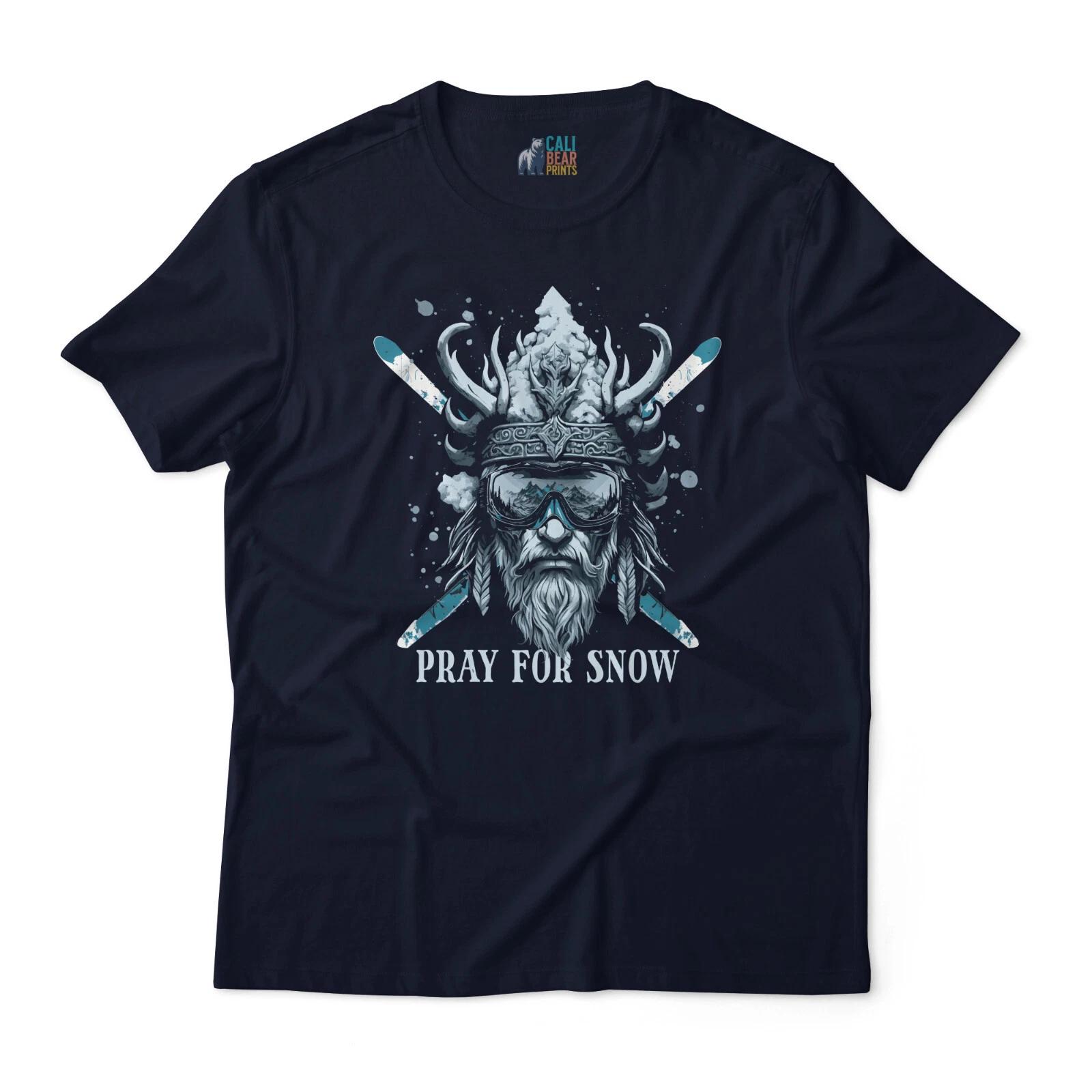 

Pray for Snow Skiing T shirt - Winter Sports Graphic Tee L