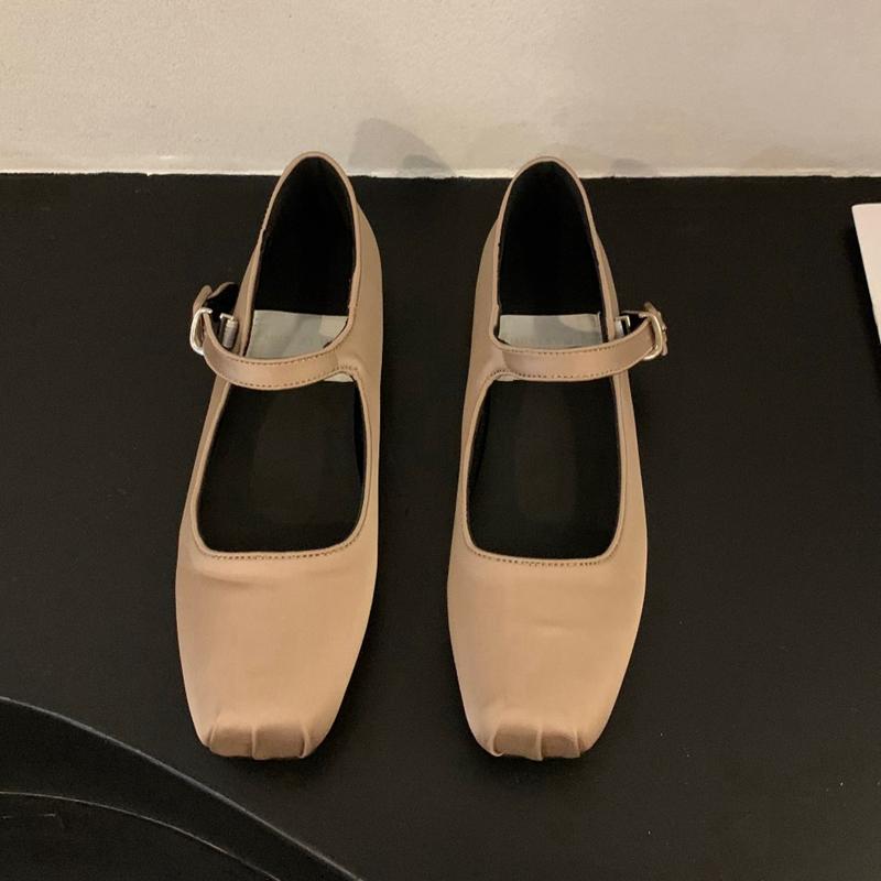 Fashion SUOJIALUN 2025 Spring New Women Flat Shoes Fashion Silk Square Toe Shallow Ladies Ballet Shoes Soft Casual Flat Mary Jane Shoes