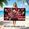 Cards Casino Theme Quick Dry Beach Towel Custom Name Text Print Large Sand Resistant Towel Beach Vacation