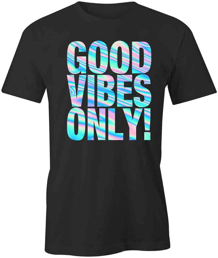 GOOD VIBES ONLY TShirt Tee Short-Sleeved Cotton POSITIVE CLOTHING S1BCA459