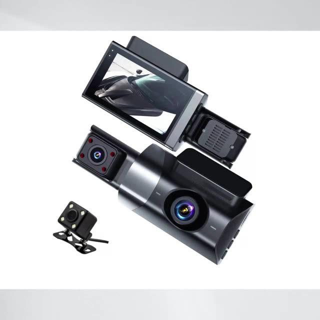 

3-дюймовый HD-видеорегистратор ночного видения с WiFi и тройным объективом для записи спереди, внутри и сзади