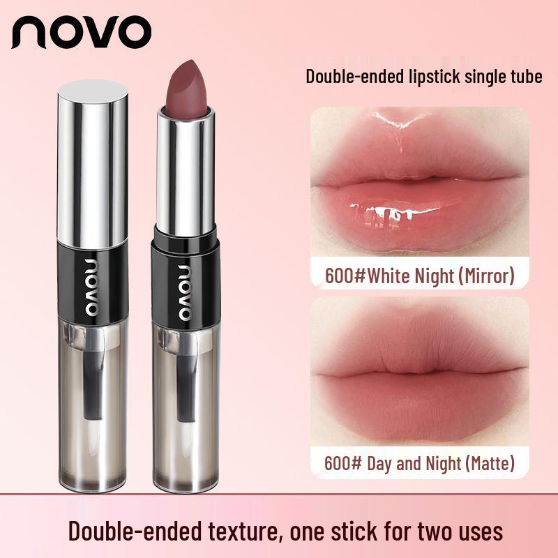 2-in-1 Double-Ended Lipstick: Hydrating, Long-Lasting, Waterproof, Non-Stick with Setting Spray
