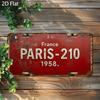 D-Dur Vintage Industrielles Flaches Metallschild Rustikale Wanddekoration Paris Design Retro Kunst für Cafés Zuhause Oder Außenbereich