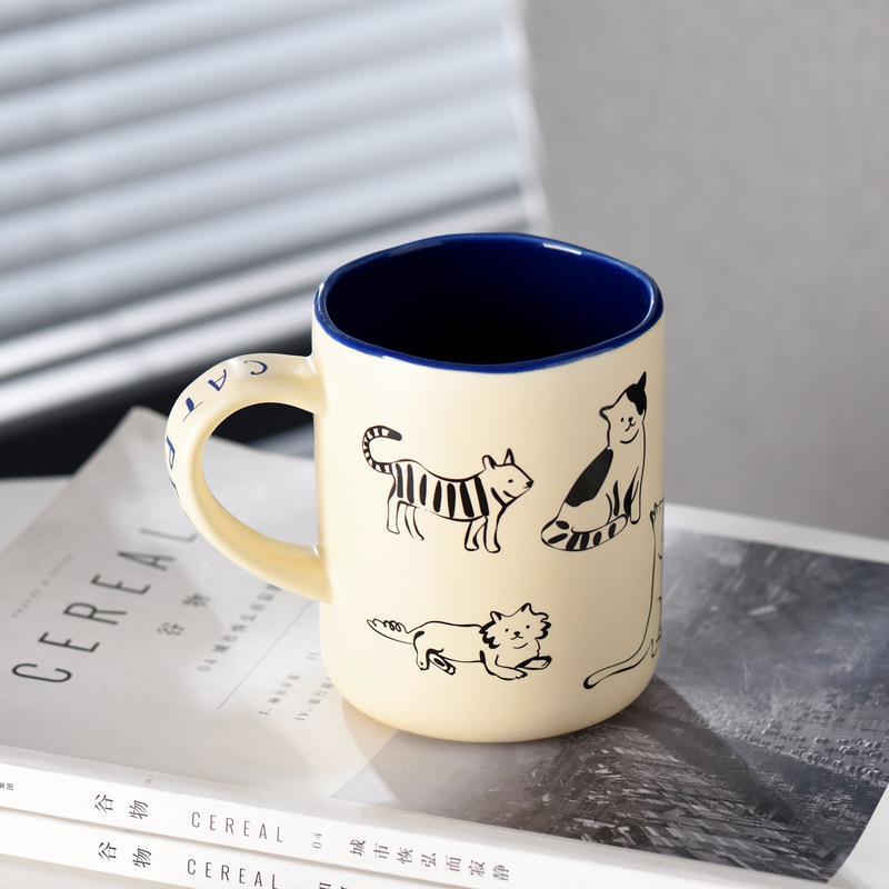 Creative Cute Cat Dog Mug Couple Cup Gift, Milk Cup, Office Coffee Ceramic Cup