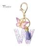 Letter A-Z Key Holder Purple Series Keychain Pendant, Sequins Star Initial Charm Chain with Butterfly Tassel Design, for Bag Purse Backpack Non-fading