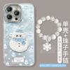 Cute plush snowman lanyard suitable for apple 17 autumn and winter mobile phone case iphone15 new women's 16promax hard
