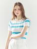 Road Roar Striped Ribbed Round Knit Blue