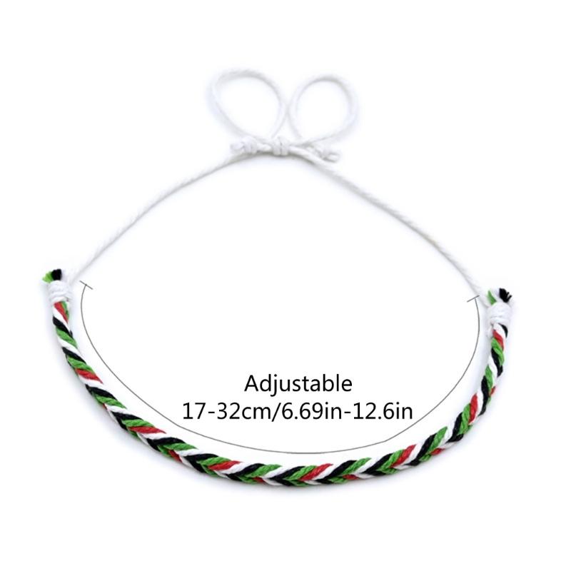 Barevný palestinský ručně vyráběný náramek Nastavitelný náramek Etnické řemeslo Suvenýr Unisex nošení Náramek Dárek pro muže