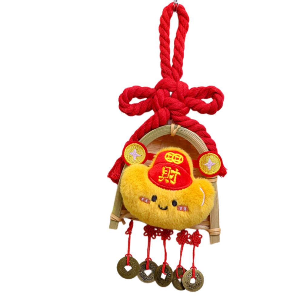 

Copper Coin Mini Broom Hanging Ornaments Chinese Knot Door Handle Pendants Wall Ornament Style C