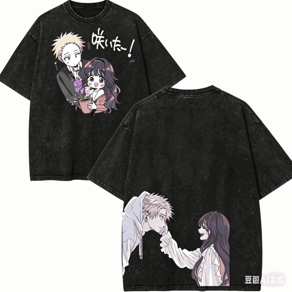 The Fragrant Flower Blooms with Dignity Aguri Kaoruko Washed T-shirt Year Round Clothing High Quality Personality Clothes Plus Size Unisex New Model