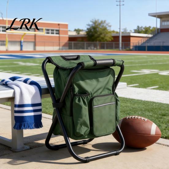 Portable Folding Stool with Cooler Backpack, Heavy Duty Collapsible Camping Seat Stool, Lightweight for Fishing, Hunting, Camping, Travel Insulated