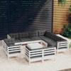Salon de jardin 12 pcs avec coussins  bois de pin solide