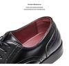 New Men's English Style Hidden Heel Derby Brogue Leather Shoes - Pointed Toe Lace-Up Design for Formal and Casual Wear