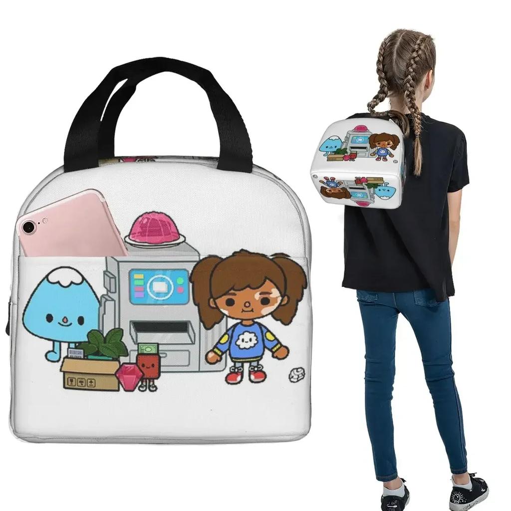Borsa Termica per Pranzo Toca Boca Game per Donne Bambini Scatole per Alimenti a Prova di Perdite Borsa Termica Tote