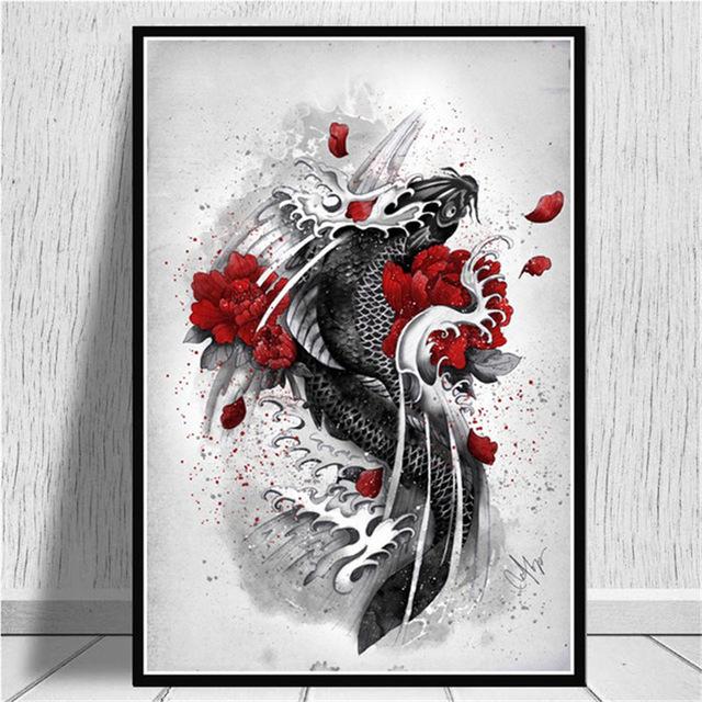 Japansk Zen Ink Målning Konstaffischer Canvastavlor Samurai Kanji Väggkonsttryck Familj Vardagsrum Retro Rum Dekor Väggmålning