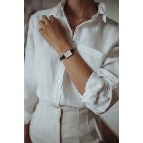 [Official Shop / 2-Year Warranty / Official Import] Daniel Wellington DW Women's Quadro 20x26mm Pressed Sheffield RG White Watch, Square, Stylish, Cut