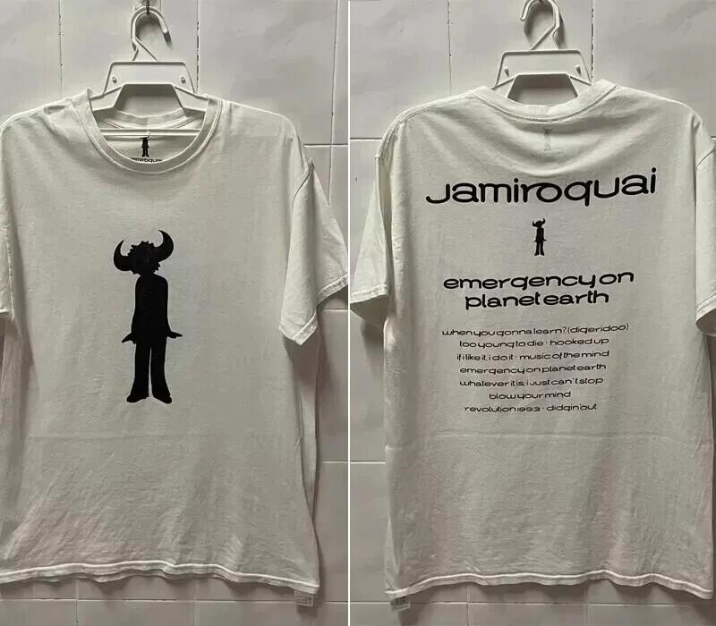 Jamiroquai Band 2 Side 90s White Short Sleeve Unisex T shirt Men Women Unisex T-Shirt XXXXL