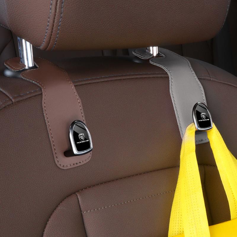 Hooks for Bag Car Seat Headrest Organizer Holder For Porsche 911 Cayenne 918 Pajun 917 718 Panamera Macan Auto Storage Accessory