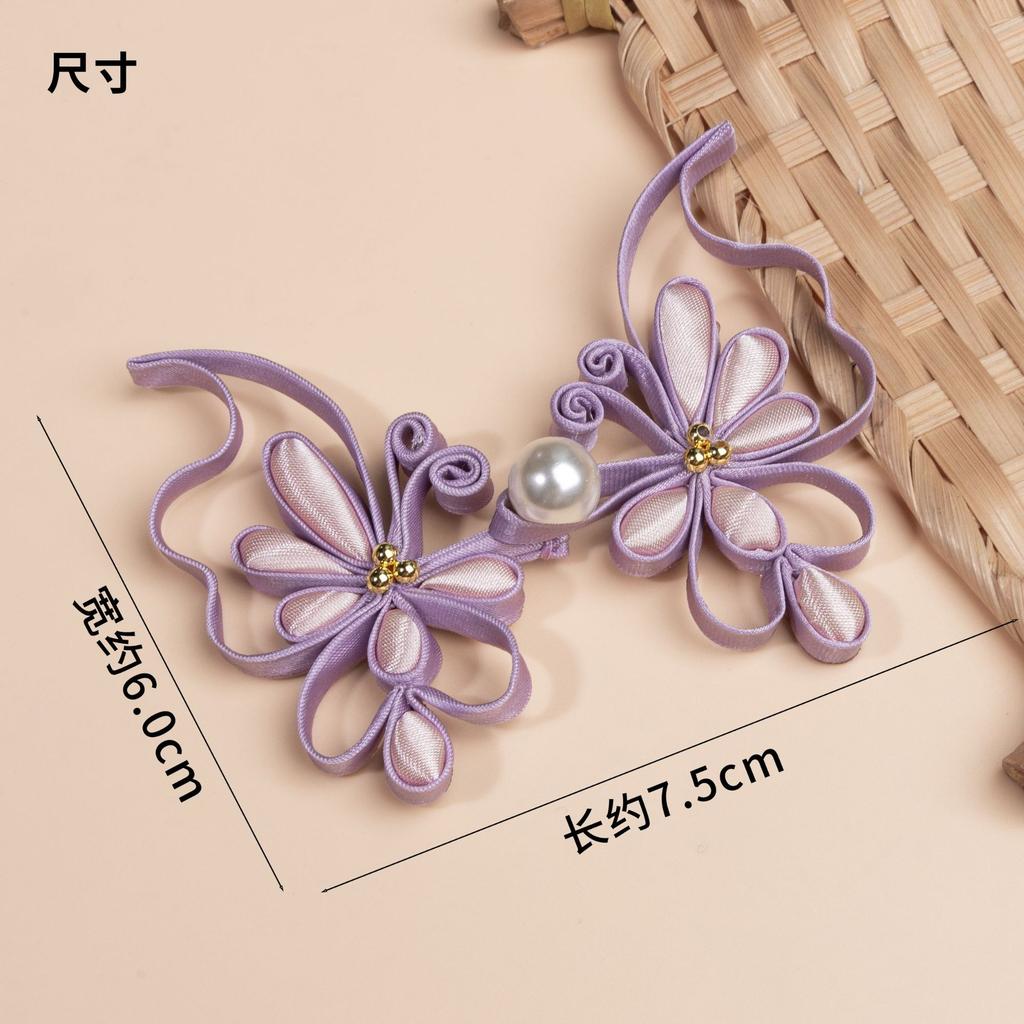 1pcs Chinese Frog Closures with Pearl Butterfly Buttons Knot Buttons for Qipao, Hanfu Tang Suit Traditional Clothing Accessories