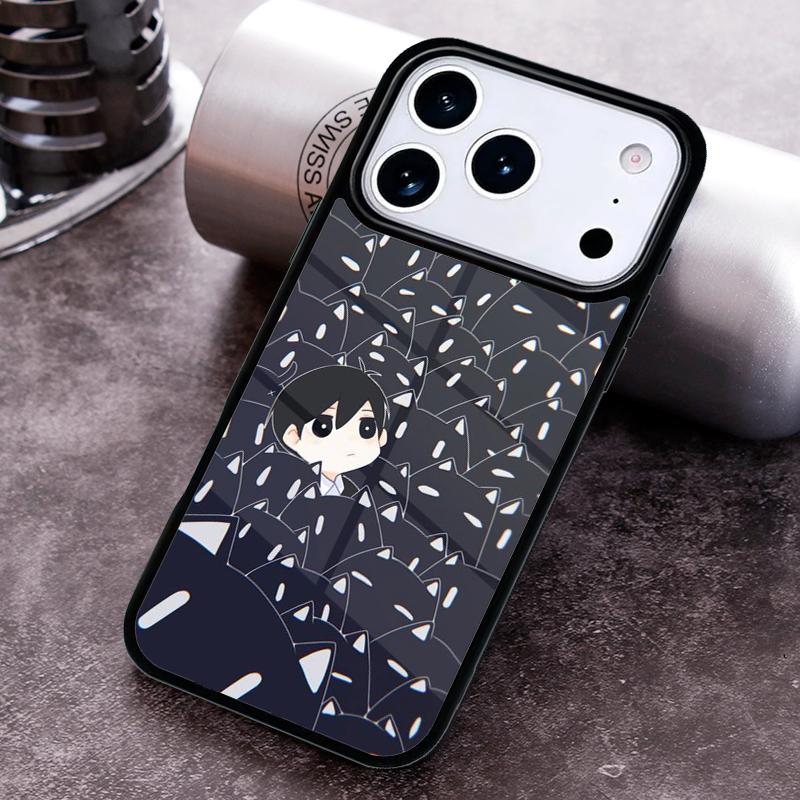 Omori Mewo Cat fanart Phone Case for iPhone 17 16 15 Pro Max Air 14 13 12 11 Plus Shockproof Capa Cover